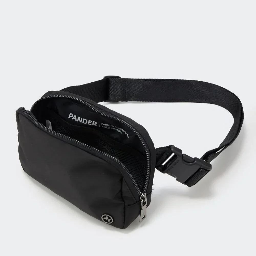 💫 Men Black Adjustable Strap Pander FannyPack Fashion Waist Belt Crossbody Bag